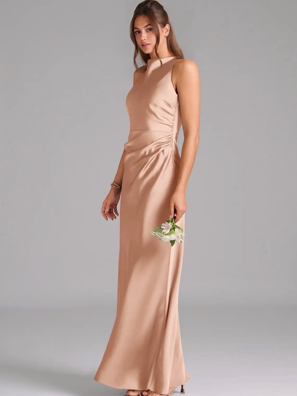 HOUSE OF HARLOW 1960 BLUSH MAX HALTER GOWN SIZE M NWOT